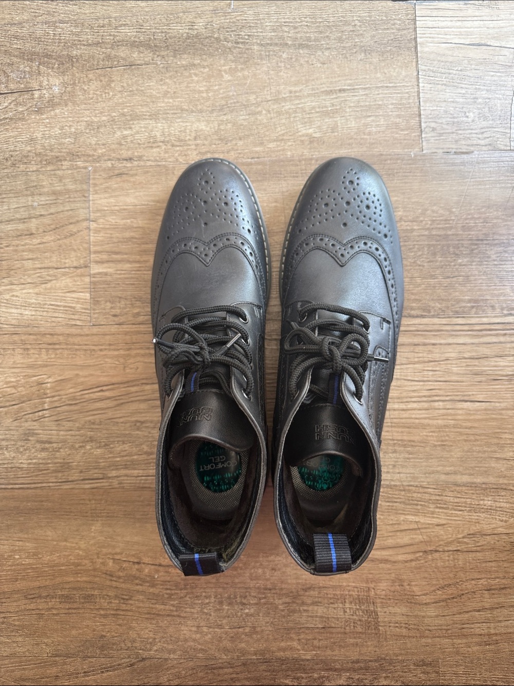 Nunn Bush Men's Black Wingtip Lace-Up Dress Boots